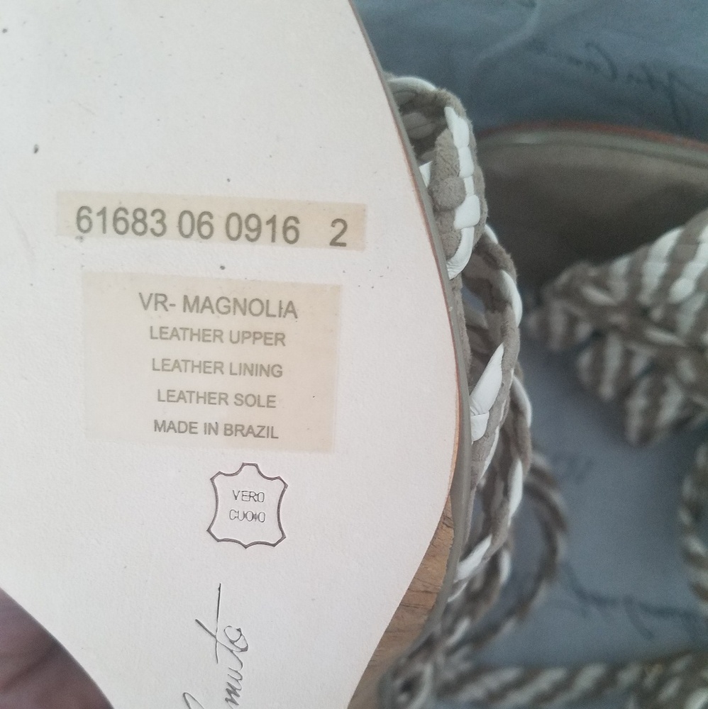 NWB Vince Camuto Magnolia tan lace up wedge sz 6.5 - Picture 5 of 7